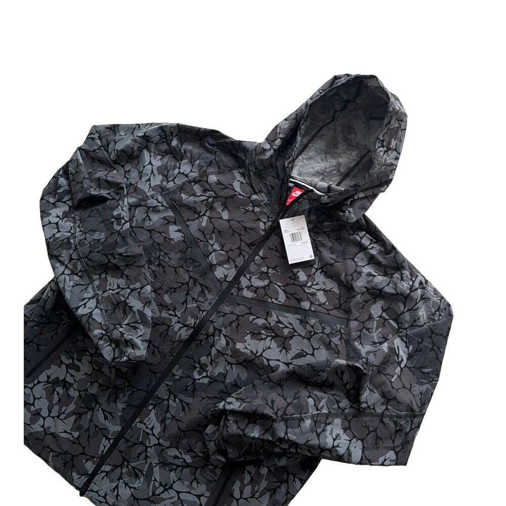 NIKE Tech Woven Windrunner Full Zip Jacket Mens XXL TALL Grey Camo IF0915-010